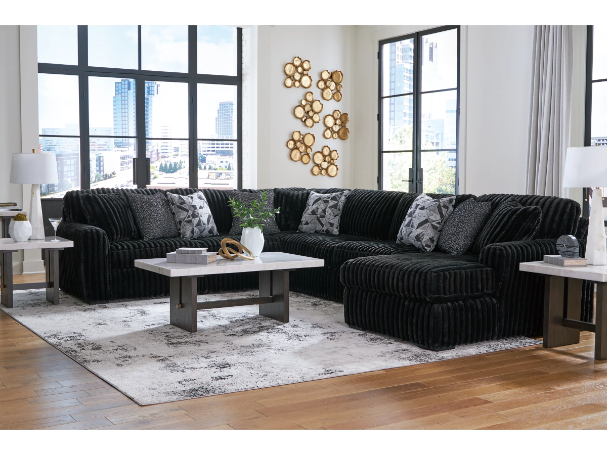 Midnight-Madness 4-Piece Sectional with Chaise