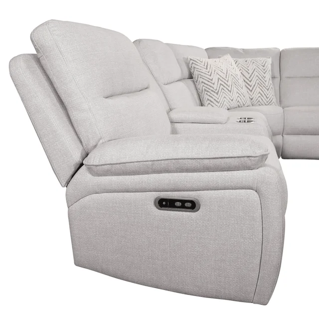 Westhaven Ivory 6PC Power Recliner W Console