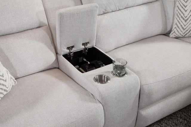 Westhaven Ivory 6PC Power Recliner W Console