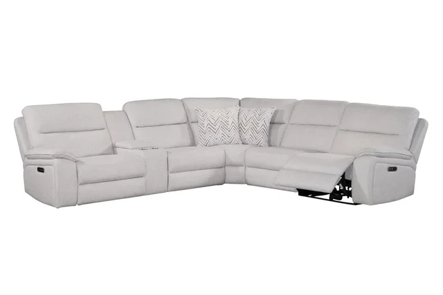 Westhaven Ivory 6PC Power Recliner W Console