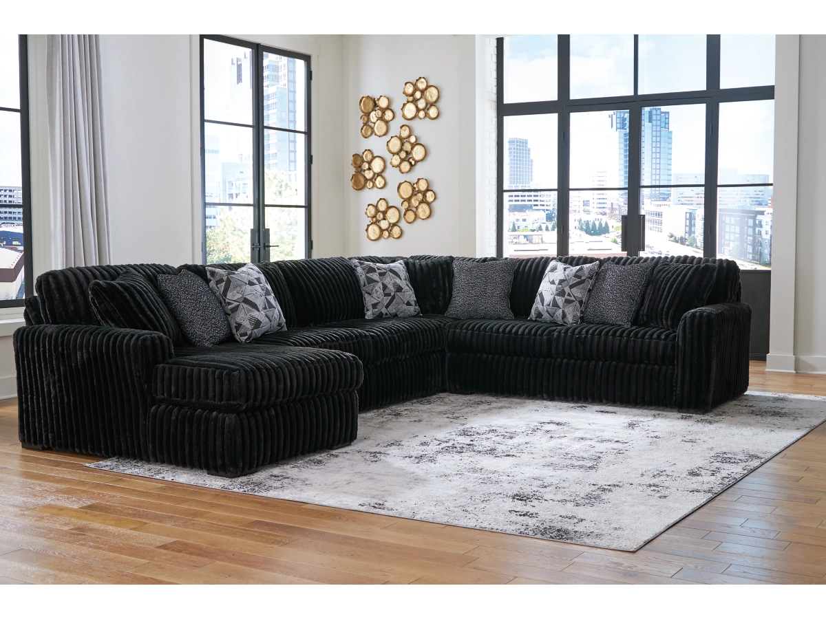 Midnight-Madness 4-Piece Sectional with Chaise