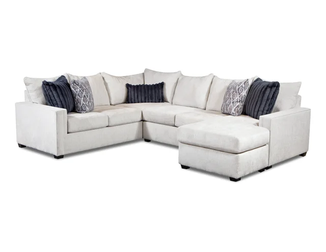 Willett Stone Sectional With Storage Ottoman