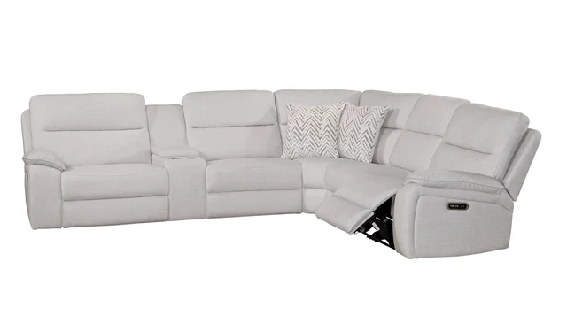 Westhaven Ivory 6PC Power Recliner W Console